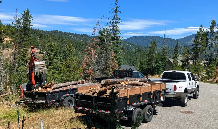 Loading logs onto truck