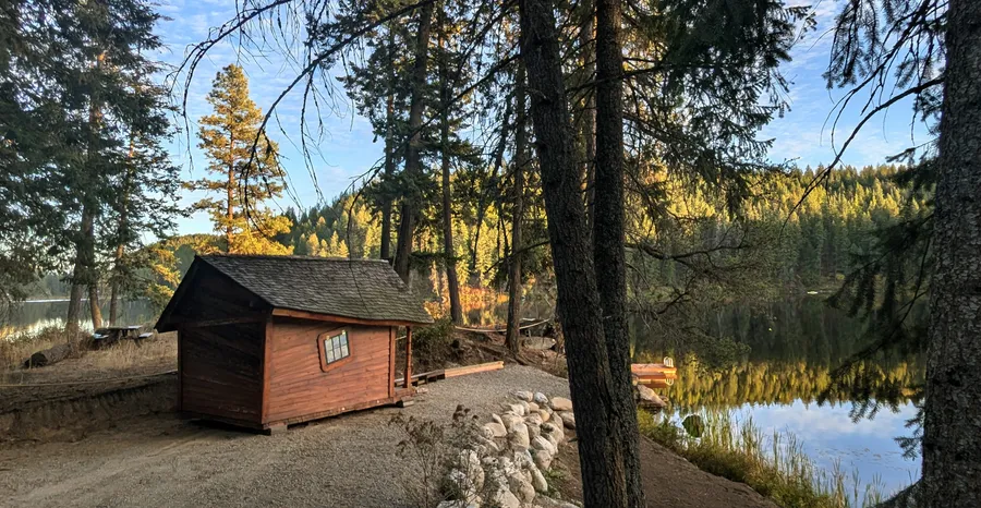 Cabin placed and set after work