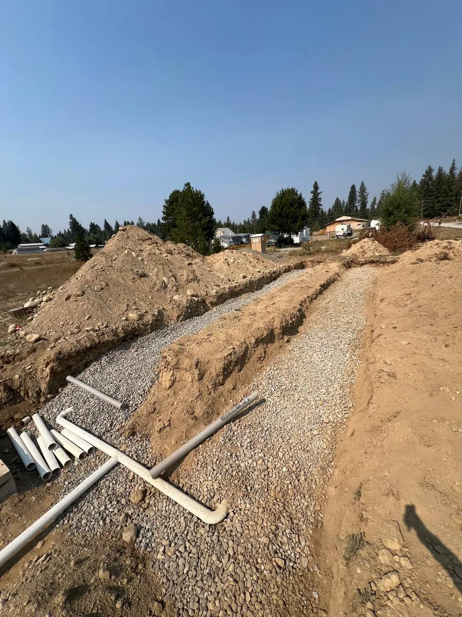 Setting up septic pipes after placement