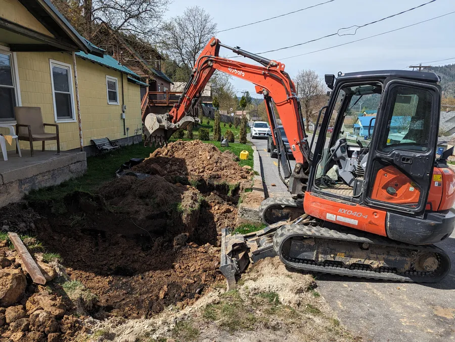 Trenching through a front yard